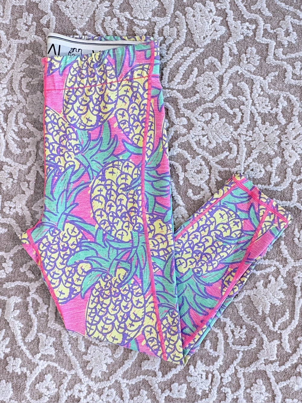 Ivory Ella Pineapple Print Crop Leggings